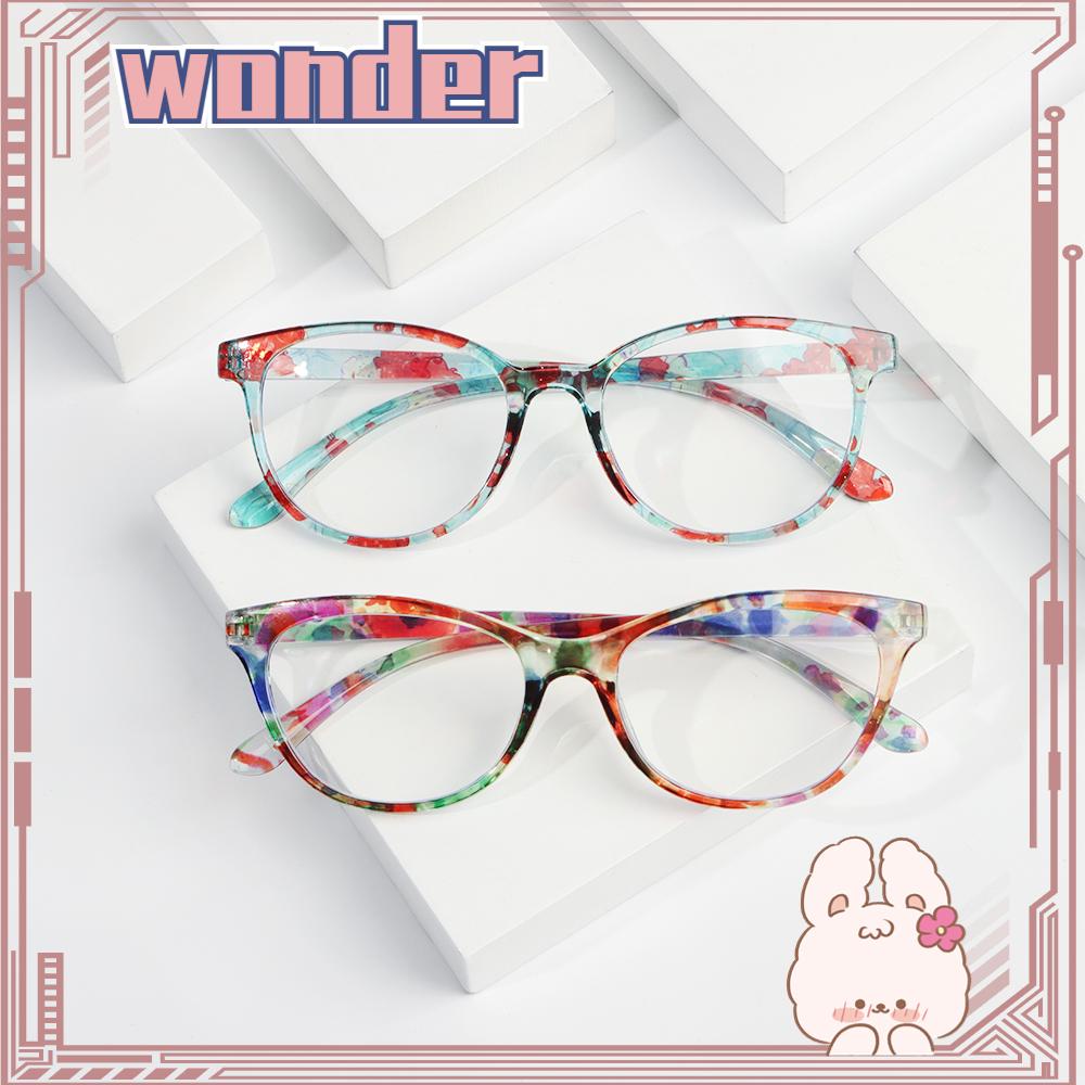 WONDER Kacamata Baca Nyaman Portable Elegan Bunga Bingkai Ultra Ringan