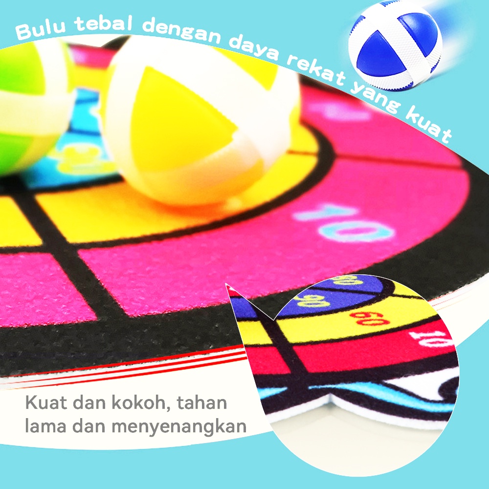 Mumystation Mainan Anak Lempar Bola  Sasaran Dart Tempel Mainan Anak Dart Board