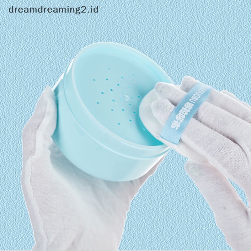 (drea) Tempat Bedak Kosmetik Tubuh Wajah Lembut Bayi Puff Talcum Powder Sponge Box Case Wadah //