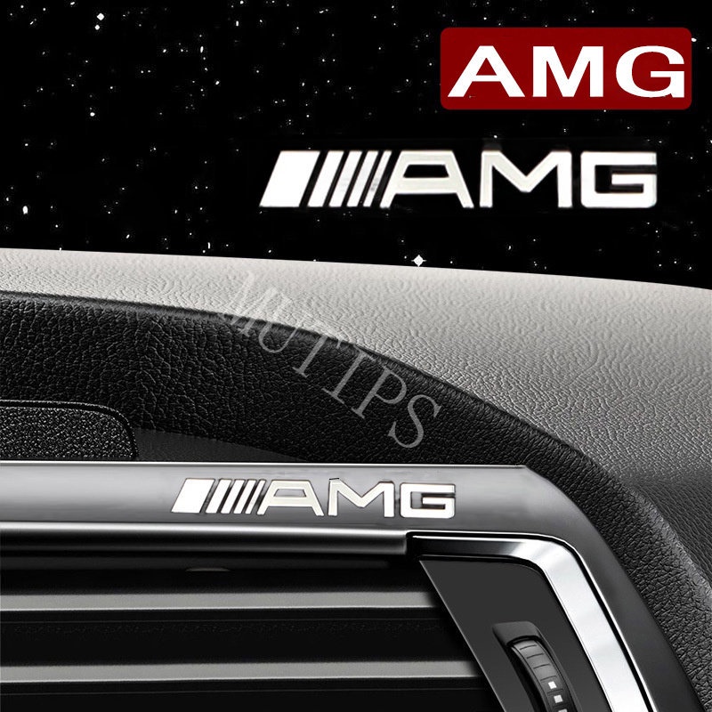 Mercedes Benz Logo Mobil Stiker Logam 3D Kreatif Dekorasi Lencana Interior Pintu Jendela Mobil Untuk W205 W212 W204 W220 EQE EQC W207 W211 W206 W124 W213 W218 W222