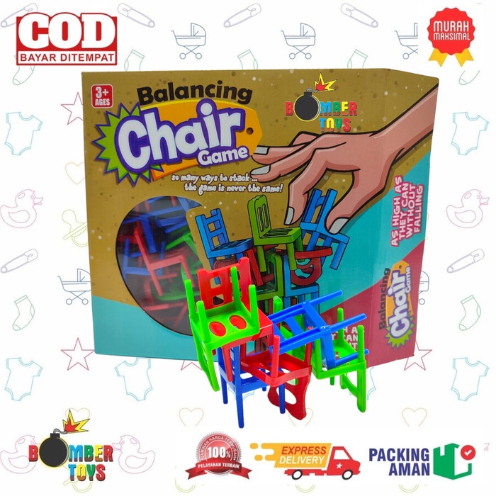 MAINAN ANAK KELUARGA BALANCING 36 PCS CHAIR GAME RAMAI LOMBA SUSUN KURSI SERU FUN