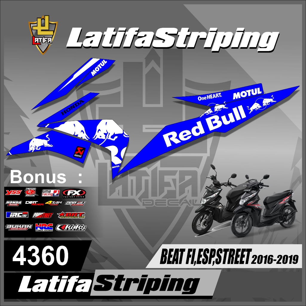 Sticker COD - Striping Sticker Beat Fi 2016 2017 2018 2019 Variasi Semifull Beat Street // Beat Fi E