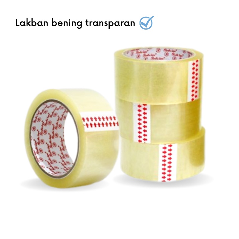 GOS -D111- Lakban Selotip Packing Tape 48mm 100 Yard Transparan Bening