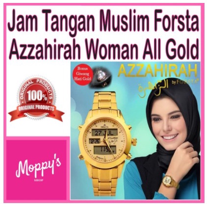 JAM TANGAN MUSLIM FORSTA AZZAHIRAH ALL GOLD WANITA JAM TANGAN WANITA ORIGINAL