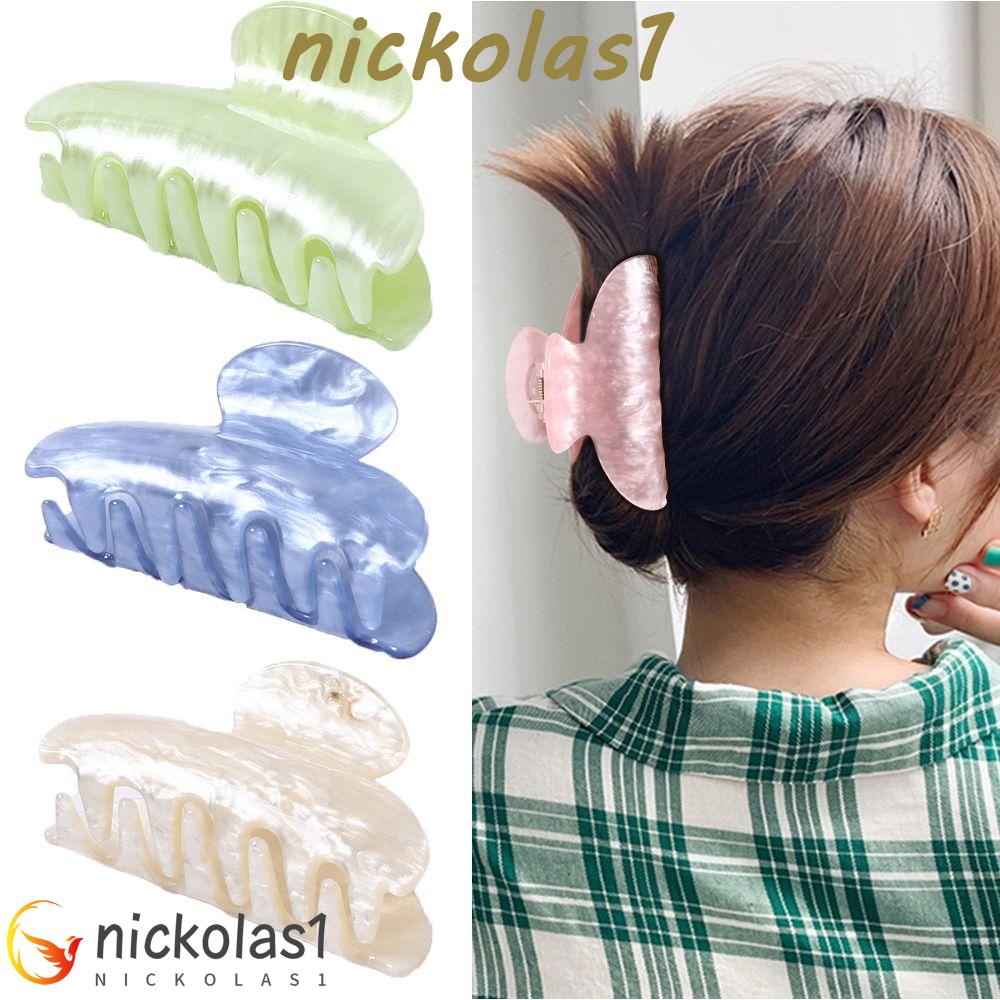 NICKOLAS1 Claw Clip New Tools Marmer Bertekstur Wanita Disk Rambut Akrilik Jepit