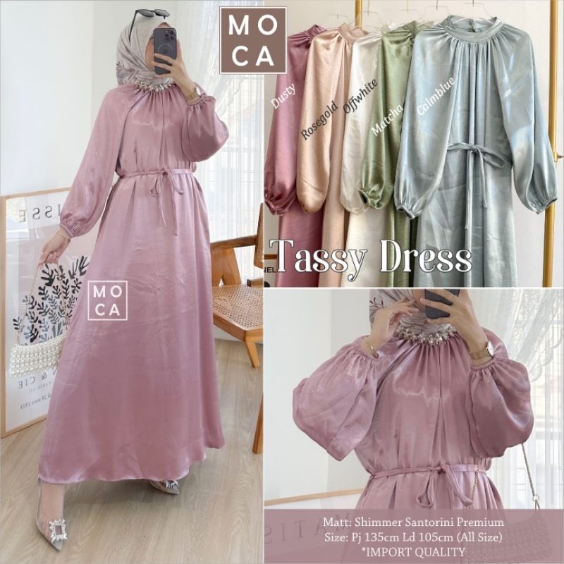 TASSY DRESS ORI MOCA | Ld105 Shimmer Santorini Premium