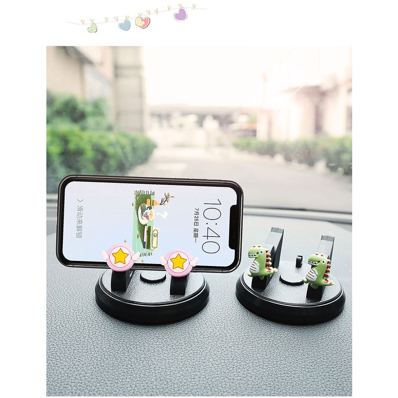 Holder Handphone Konsol Pusat Mobil, Rak Navigasi Handphone Lucu Kartun Mobil