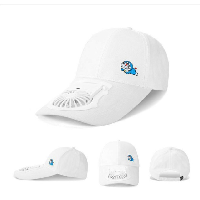 2021 Kipas Angin + Topi USB / Topi Memancing Ada Kipas - Putih
