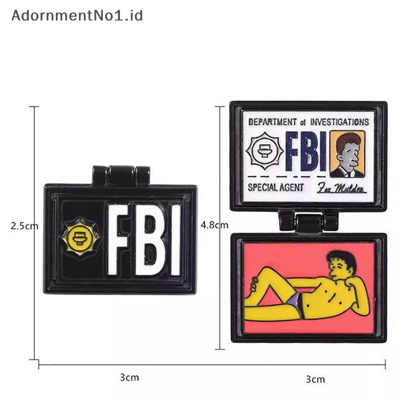 [AdornmentNo1] Fbi bros kartu nama agen khusus I Simpson Spille X-Lime FBI Fox Mulder ID Card Enamel Badge Coat Pin Punk hadiah perhiasan