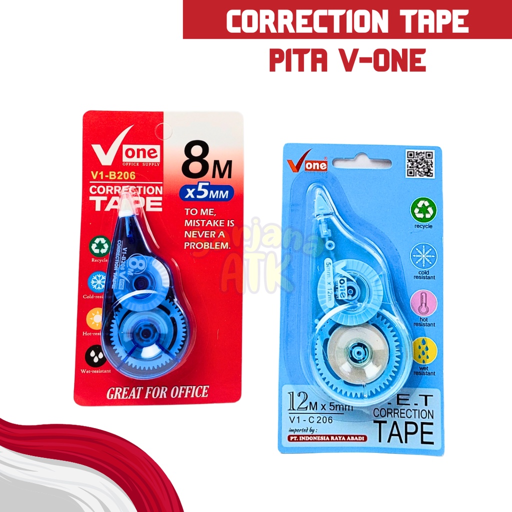 

Correction Tape / Stipo Kertas / Correction Tape Pita V-One