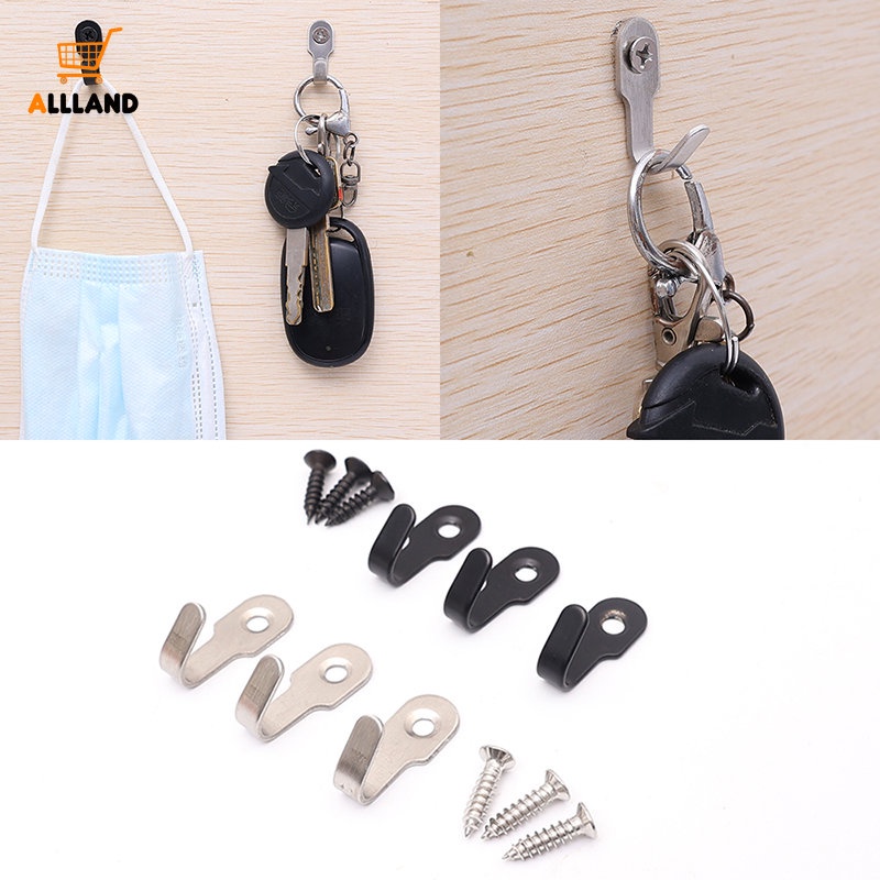 Portable Screw Mounted Mini Stainless Steel U-shaped Hook/ Strong Load Bearing Coat Hat Hanging Rack/ Home Door Back Space Saving Keys Storage Hooks