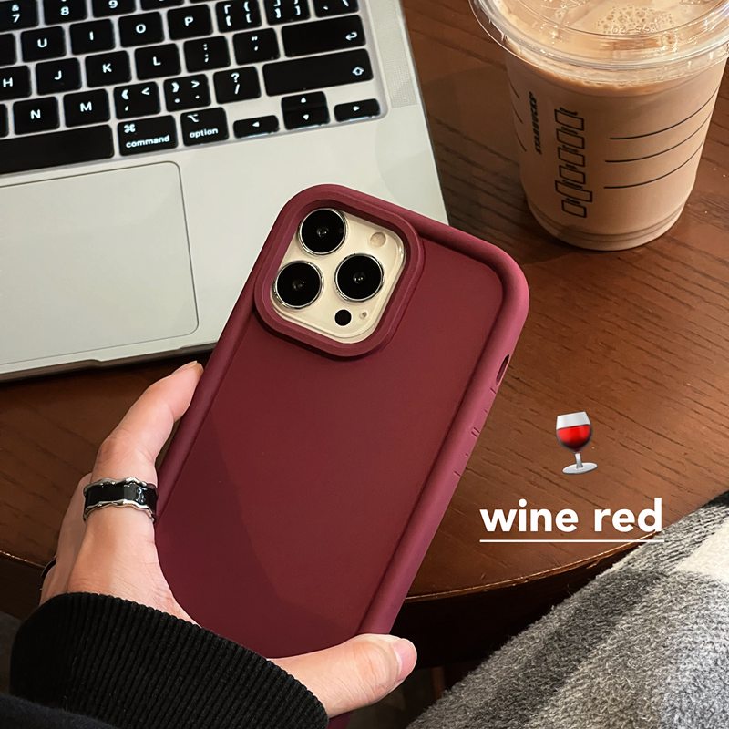 【Corundum Series】Skin Feel Silicone Soft Case IPhone XR XS Max 11 12 13 14 Pro Max for Girl Women's Fashion Purple Color Phone Case Pink Red