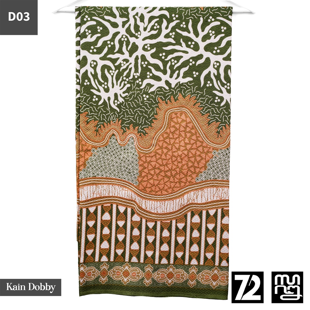 KAIN BATIK DOBBY Premium Motif Lapis Kaktus Warna Biru 723915 Cap 72