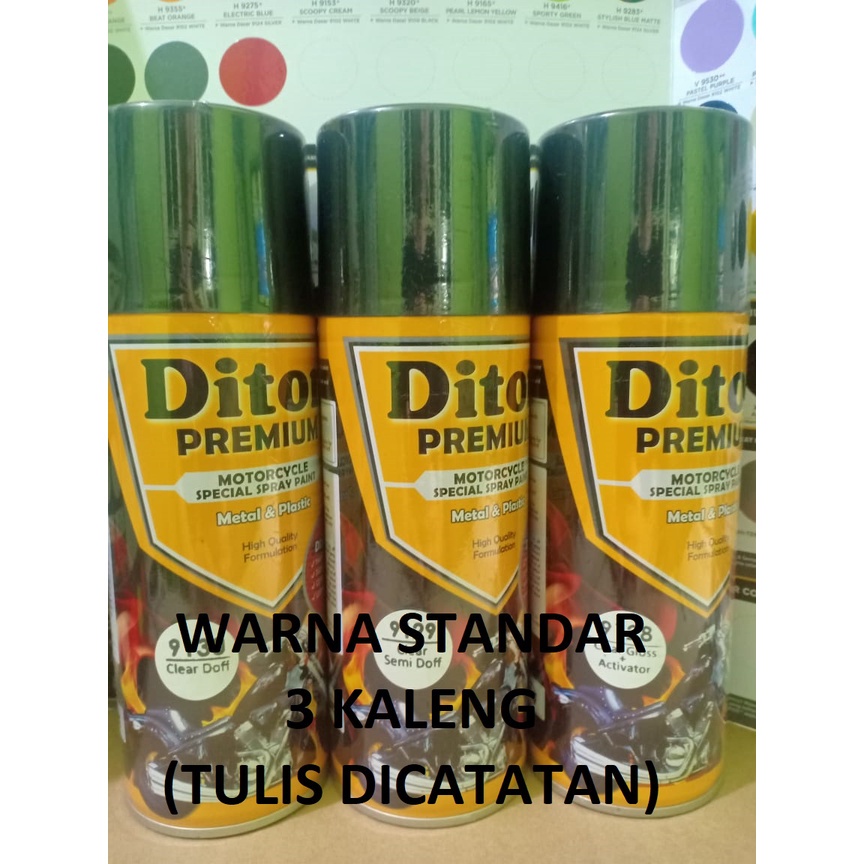 DITON PREMIUM Paket 3 Kaleng Pilox Pilok Cat Semprot Warna Standard / Solid Colors 400ml x 3pcs