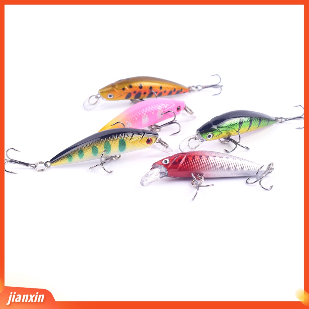 (In Stock) 5cm /5.7g Umpan Pancing Simulasi Kulit Hidup Warna Cerah 3D Fisheyes Tajam Kait Ikan Menarik Universal Air Tawar Tenggelam Ikan Kecil Buatan Umpan Peralatan Memancing