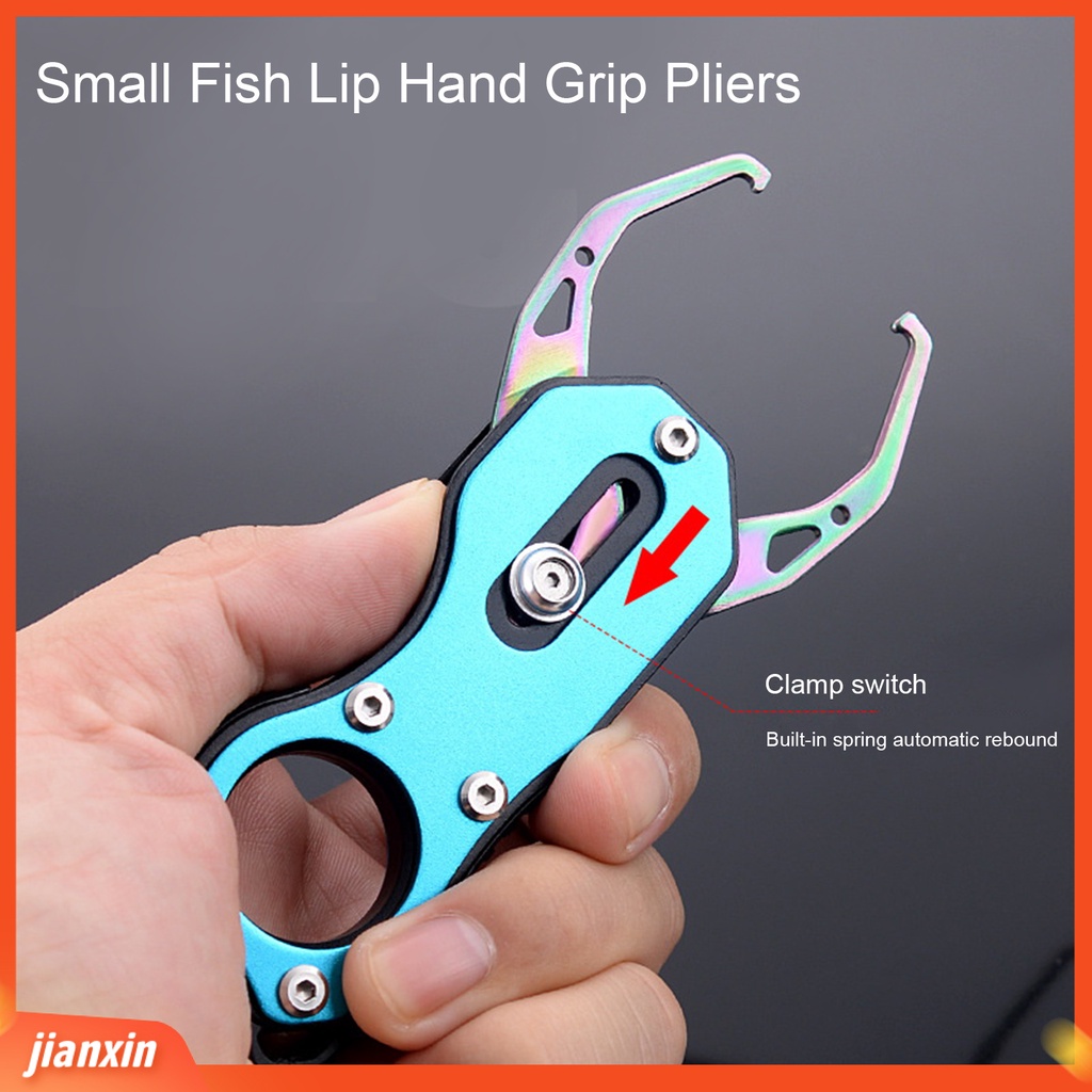 (In Stock) Enlarged Jaw Spring Design Fish Control Tang Dengan Carabiner Bibir Ikan Kecil Tang Pegangan Tangan Peralatan Angling