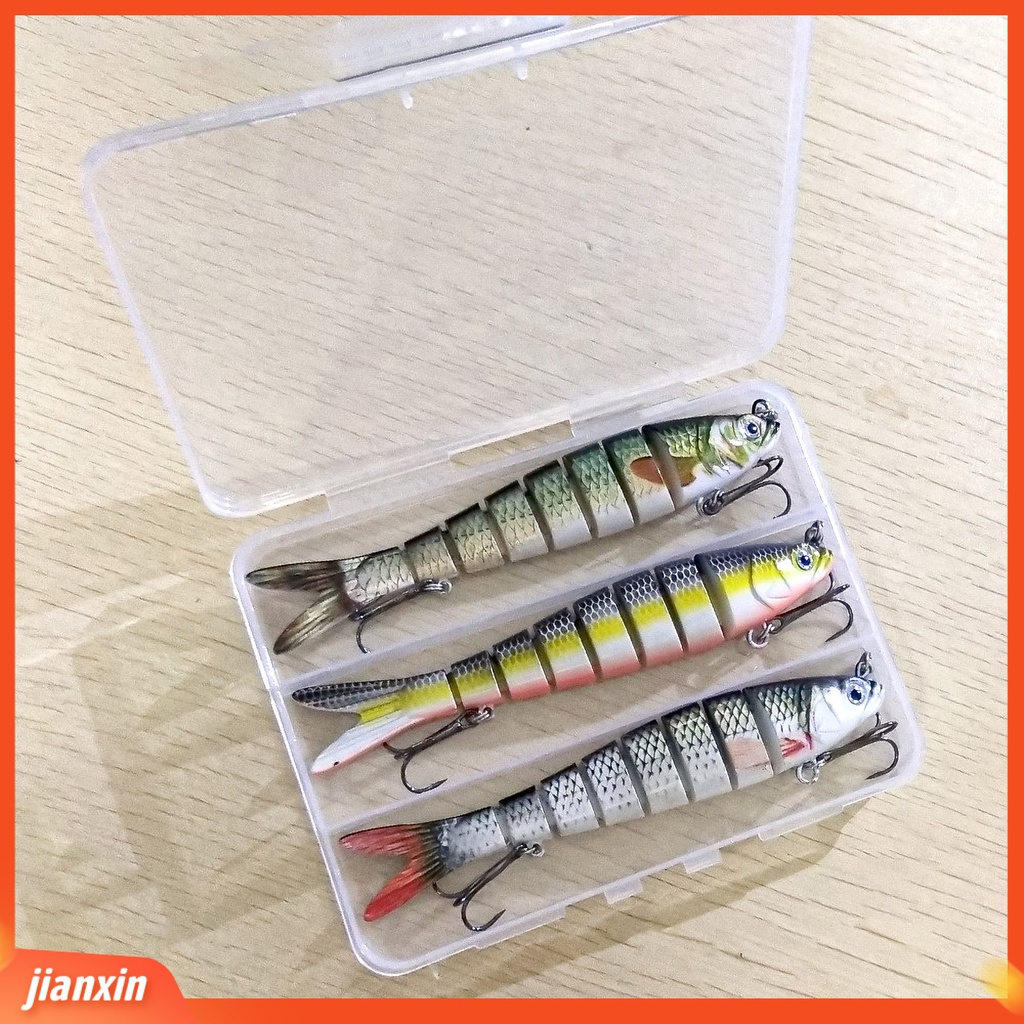 (In Stock) 3Pcs Umpan Pancing Multi Jointed Menarik Plastik Bionic Mud Fish Swimbaits Untuk Memancing Laut