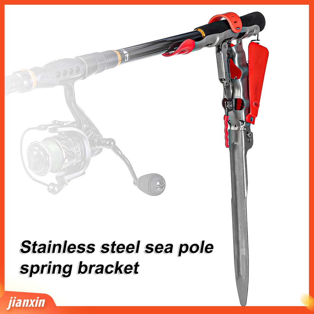 (In Stock) Rak Pancing Lipat Adjustable Stainless Steel Portable Otomatis Spring Fishing Rod Holder Untuk Angling