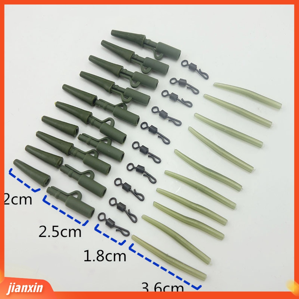 (In Stock) 40Pcs Rolling Swivels Anti-Terlibat Lengan Ekor Karet Ikan Gurame Memimpin Klip Aksesoris Memancing