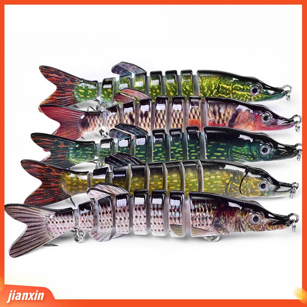 (In Stock) 12.5cm 21g Multi Jointed Fishing Artificial Lifelike Lure Wobbler Fish Swim Umpan