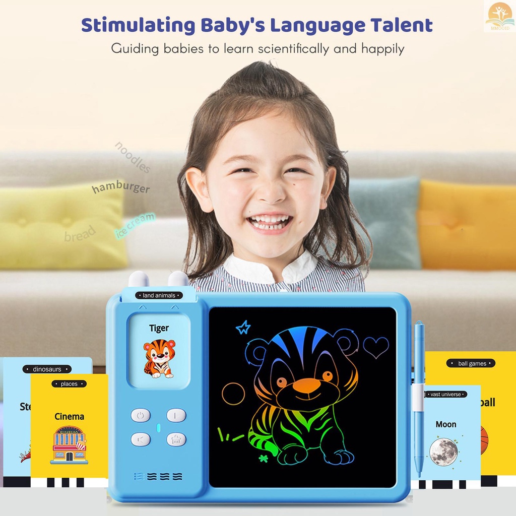 In Stock Talking Flash Cards Writing  2 in 1 Educational Child LCD Drawing Board Autism Sensory Speech Therapy Toddler Talking Flash Cards Drawing  for Kids with 224 Si