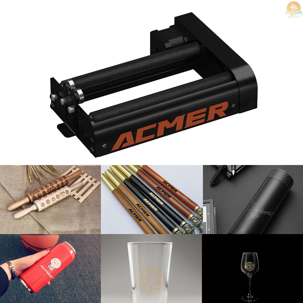 In Stock ACMER Laser Engraver Roller Untuk Benda Silinder Dengan360° Sumbu Ukir Putar 4tingkat Penyesuaian 8PCS Kolom Peninggi Diameter Ukir Sekecil 4mm Compatib