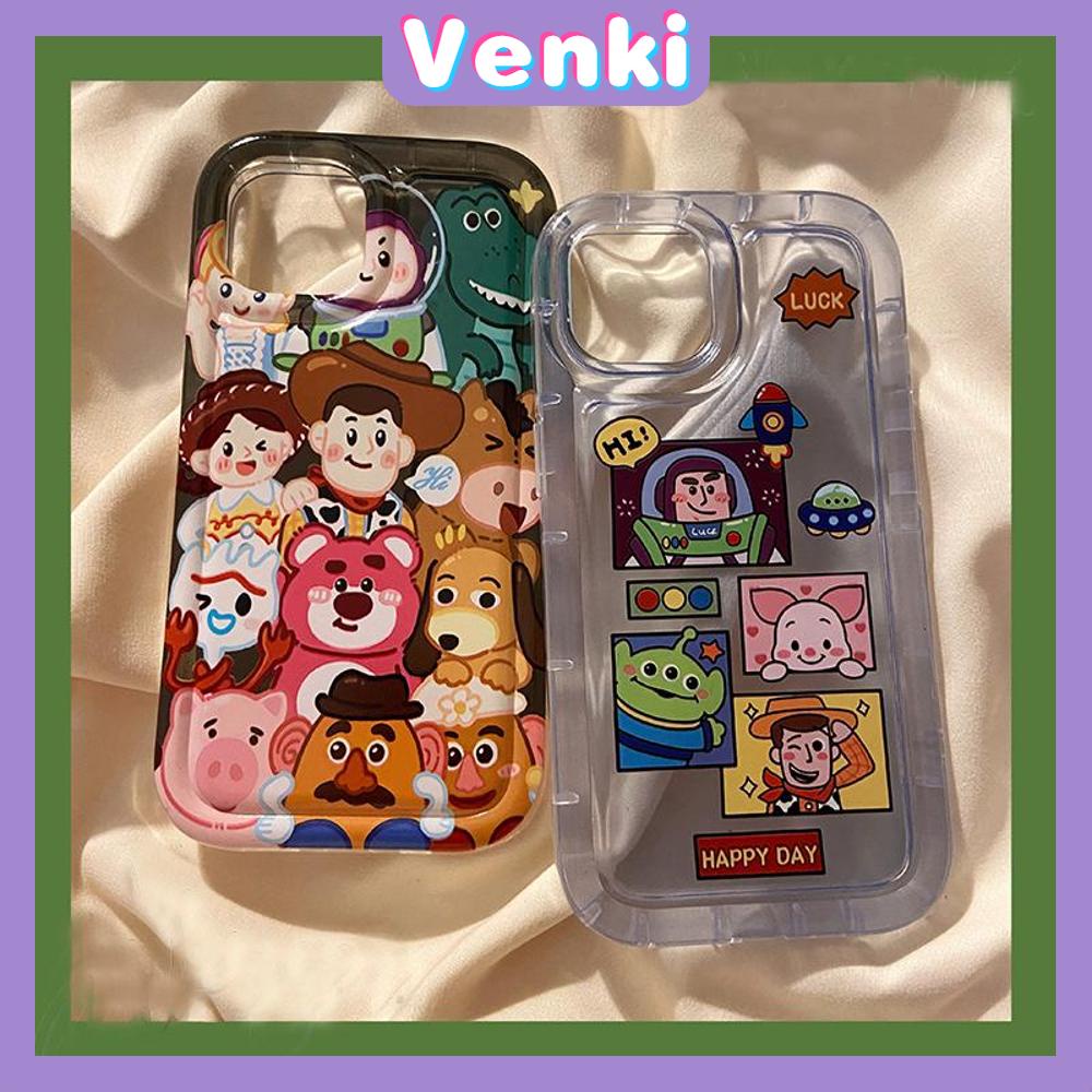 VENKI - Untuk iPhone 11 Case Bening Lembut TPU Bingkai Foto Airbag Ponsel Case Tahan Guncangan Perlindungan Kamera Kartun Lucu Kompatibel dengan iPhone 14 13 Pro Max iPhone 12 Pro Max XR XS 7 8