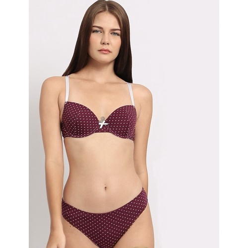 Bra Set Polkadots Print Grape - 34B