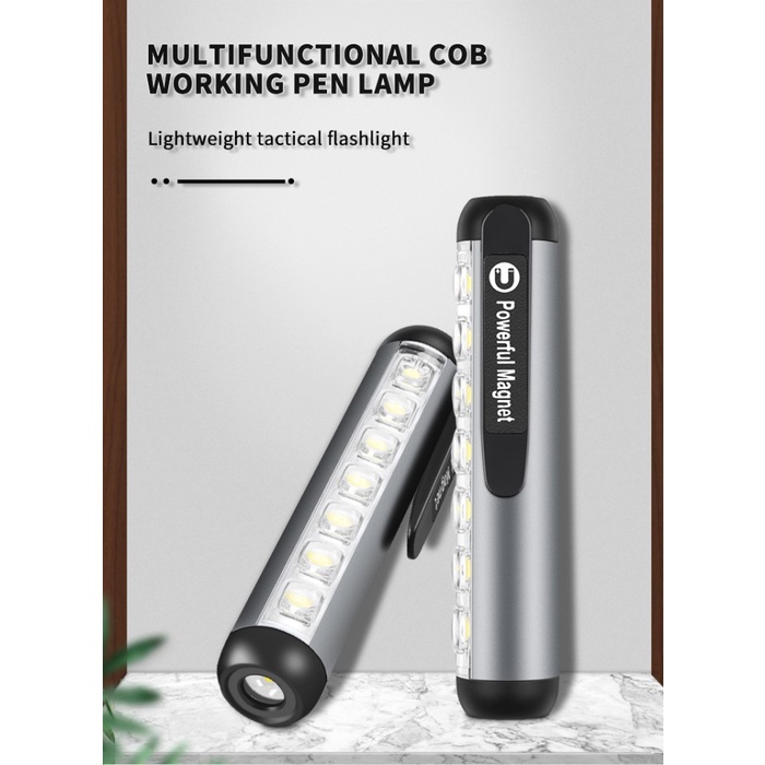 PNK23 ZJ-1159 Senter Mini LED XPE 7 COB Ultra Bright Clip Magnet Design