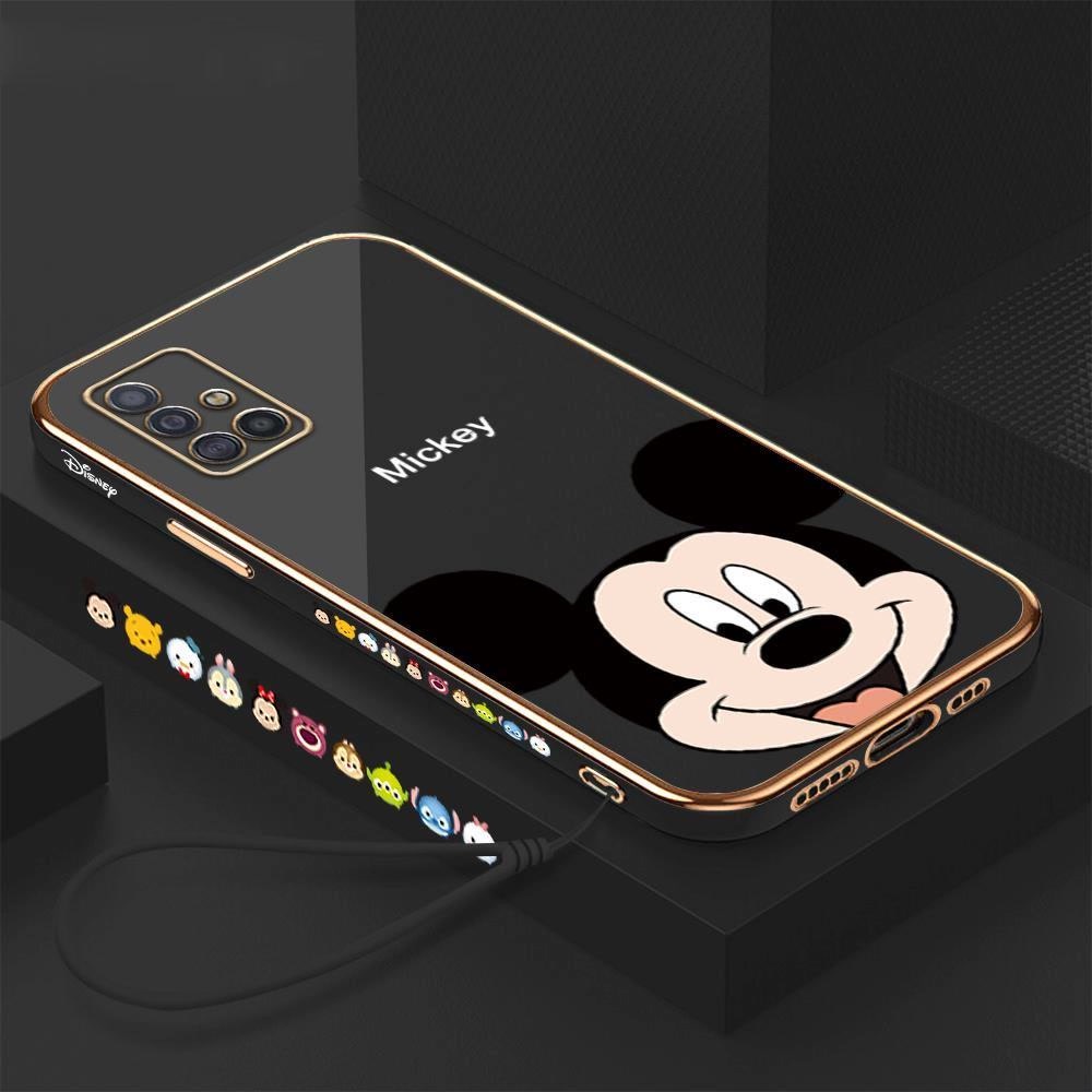 Electroplating Phone Case for HP Infinix Hot 11 2021 8 9 Pro 9 10 11 Play 10t 10s NFC Spark 4 Case Luxury Electroplating Silicone Soft Cover Fashion Cartoon Anime Mickey Mouse Shockproof TPU Square Phone Case Casing