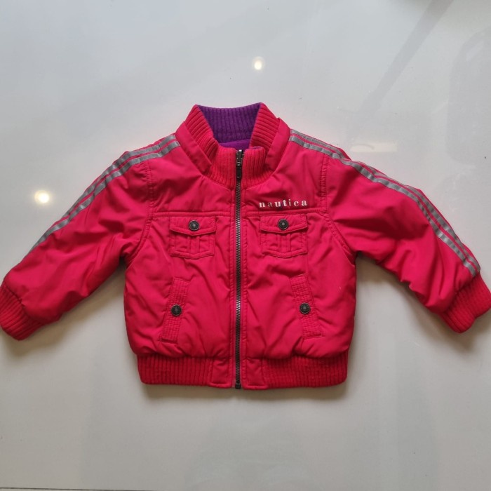Jaket Nautica Reversible Original Sweater size 2 Hot Pink Purple Ungu