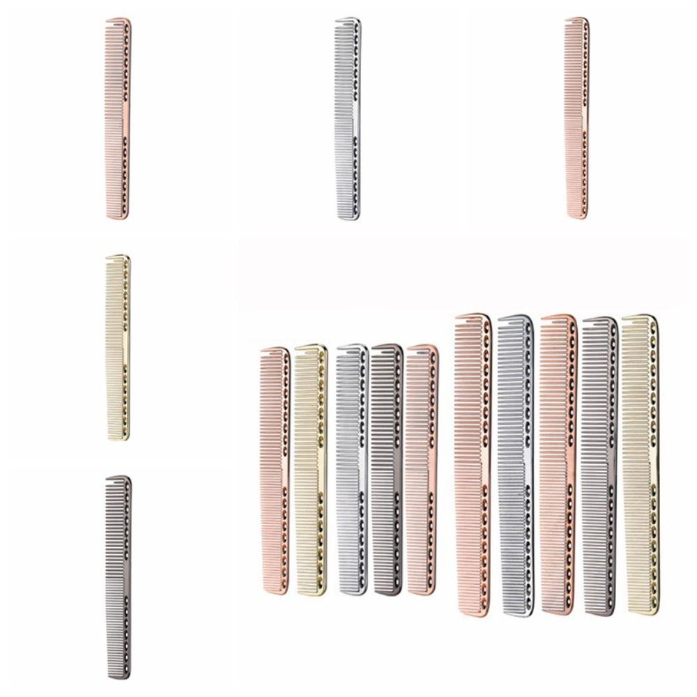 MXBEAUTY Pro Sisir Penata Rambut, Sisir Pemotong Rambut Bahan Metal Tahan Lama, Alat Styling Rambut Sikat Rambut Anti-Statis Anti-slip Golden Dying Untuk Barber