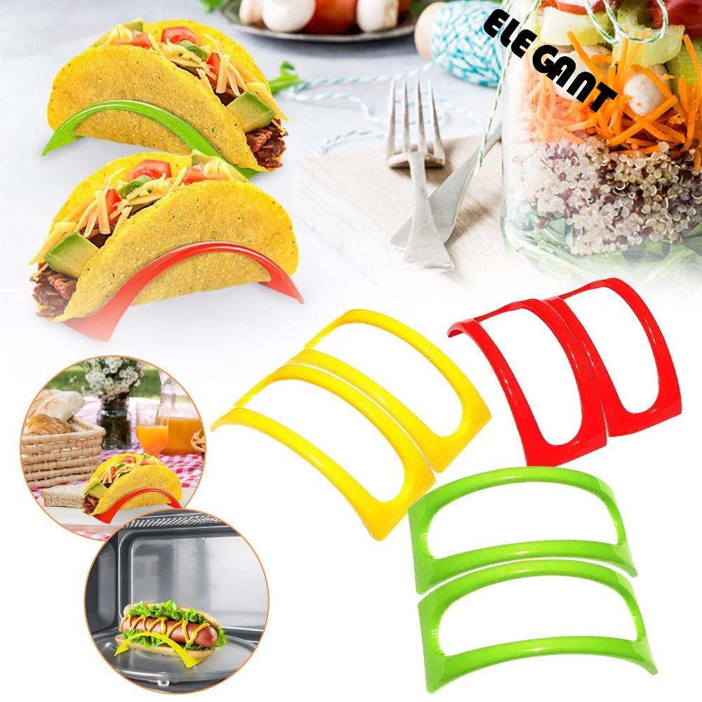 【 ELEGANT 】 6pcs Tortilla Rack Rak Taco Plastik Tahan Lama Stackable Display Pancake Rak Pancake Tidak Beracun Untuk Piknik