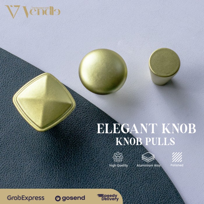 Handle Tarikan Lemari Gold - Gagang Knob Pintu Lemari Pegangan Kabinet