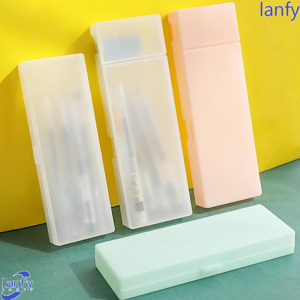 LANFY Kotak Pensil 1pcs Simple Untuk Pelajar Bahan PP Hadiah Anak Frosted Stationery Case