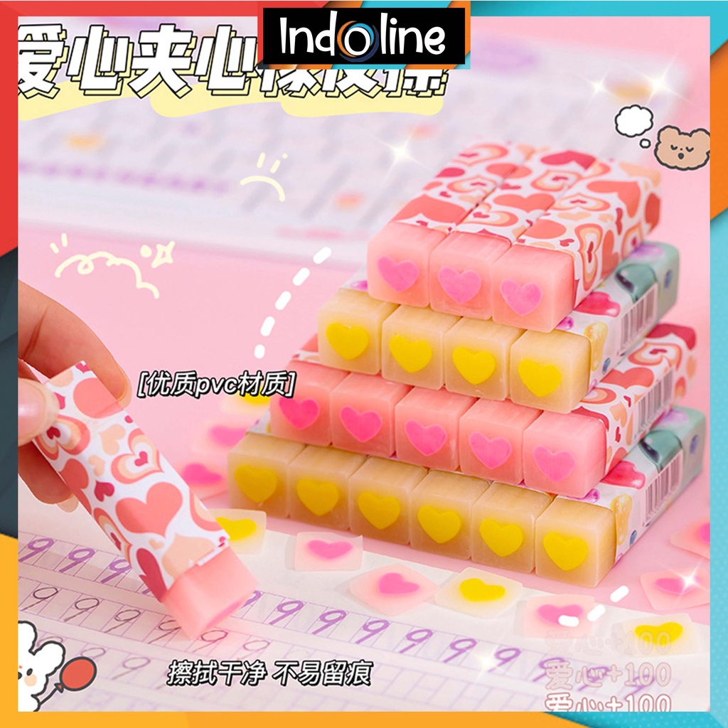 

Penghapus Pensil Karet Sekolah Motif Love Bahan Import Lucu Import COD 1080