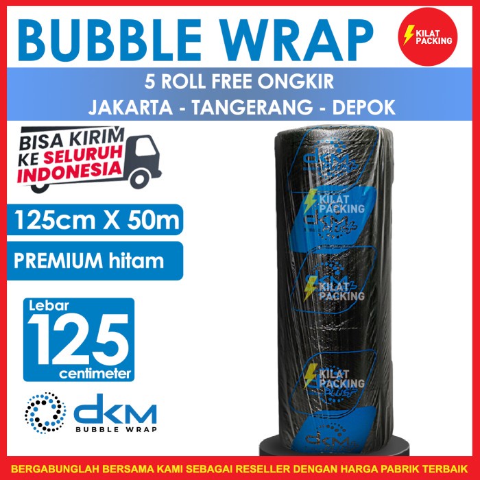 

PLASTIK BUBBLE WRAP 125CM X 50M | BUBBLE WRAP DKM+ HITAM TEBAL /ROLL