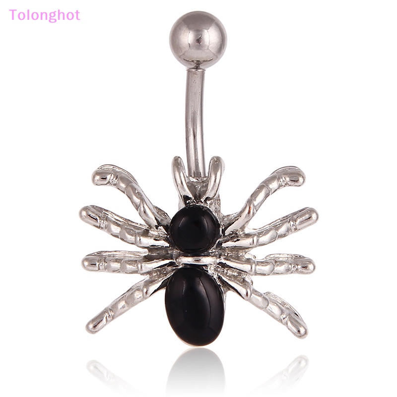 Tolonghot&gt; 316L Stainless Steel Gaya Hewan Pusar Cincin Fashion Spider Liontin Pusar Kuku Untuk Wanita Pria Perhiasan Tubuh Seksi well