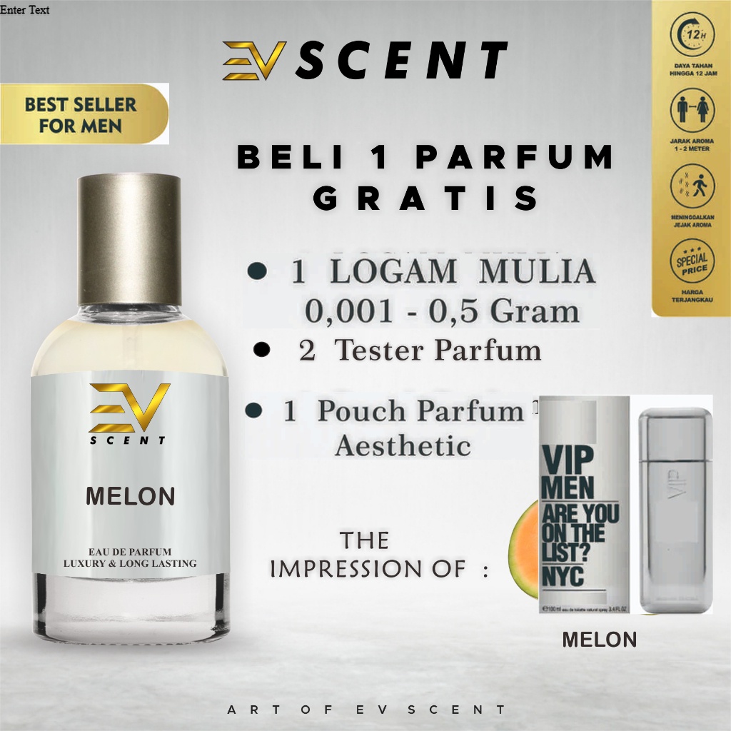 EV SCENT - Parfum Pria Wanita Aroma Tahan Lama Inspired By MELON - Identik Original | Eau De Parfum