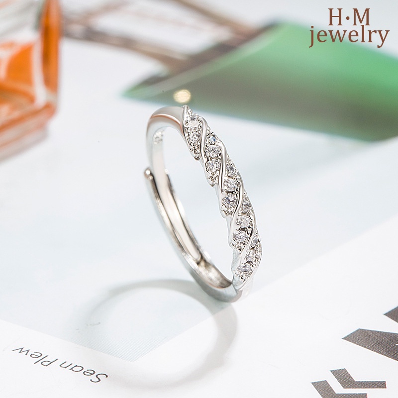 Sederhana Dan Indah AAA Zirkon Sederhana Gelang Cincin Memutar Fashion Pribadi Pembukaan Gelang
