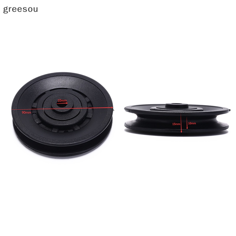 Greesou 1pc 90mm Hitam Bantalan Katrol Roda Kabel Peralatan gym Part Wearproof gym kit  Id