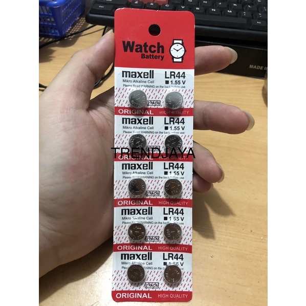 BATRE MAXELL KANCING BATERAI BATTERY AG13 SR LR 44 LR44 L1154F GROSIR JAM TANGAN KALKULATOR