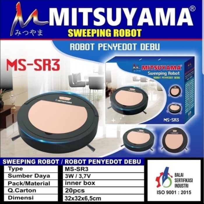 Ready JKT - Mitsuyama Robot Penyedot Debu MS-SR3 / Sweeping Robot / Vacuum Cleaner The Best Quality