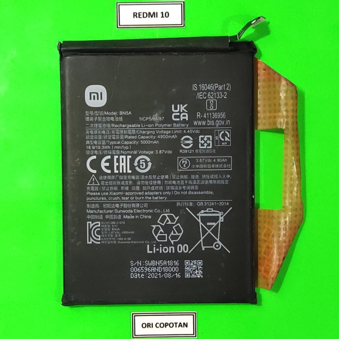 BATERAY BATERAI BATRE REDMI 10 NOTE 10 5G POCO M3 PRO 5G ORIGINAL COPOTAN