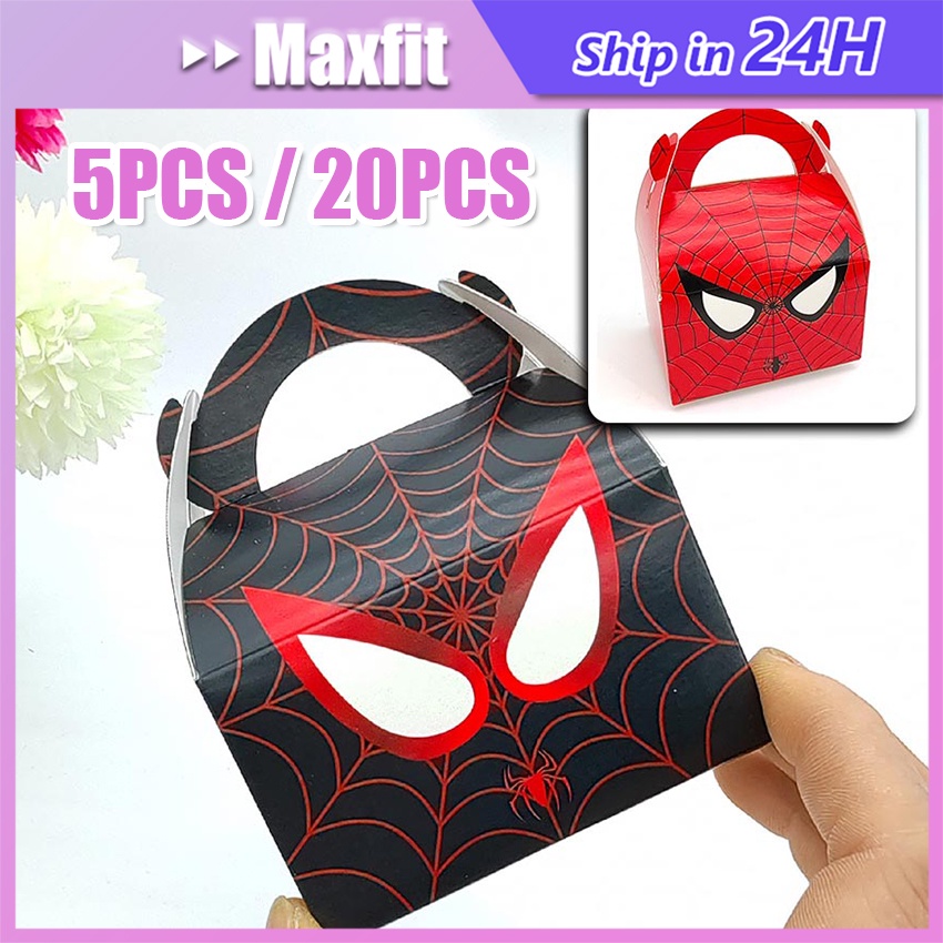 

5/20Pcs Kotak Permen Desain Super Hero Spiderman Gift Candy Box Ulang Tahun Anak Laki-Laki Kotak Permen Aesthetic