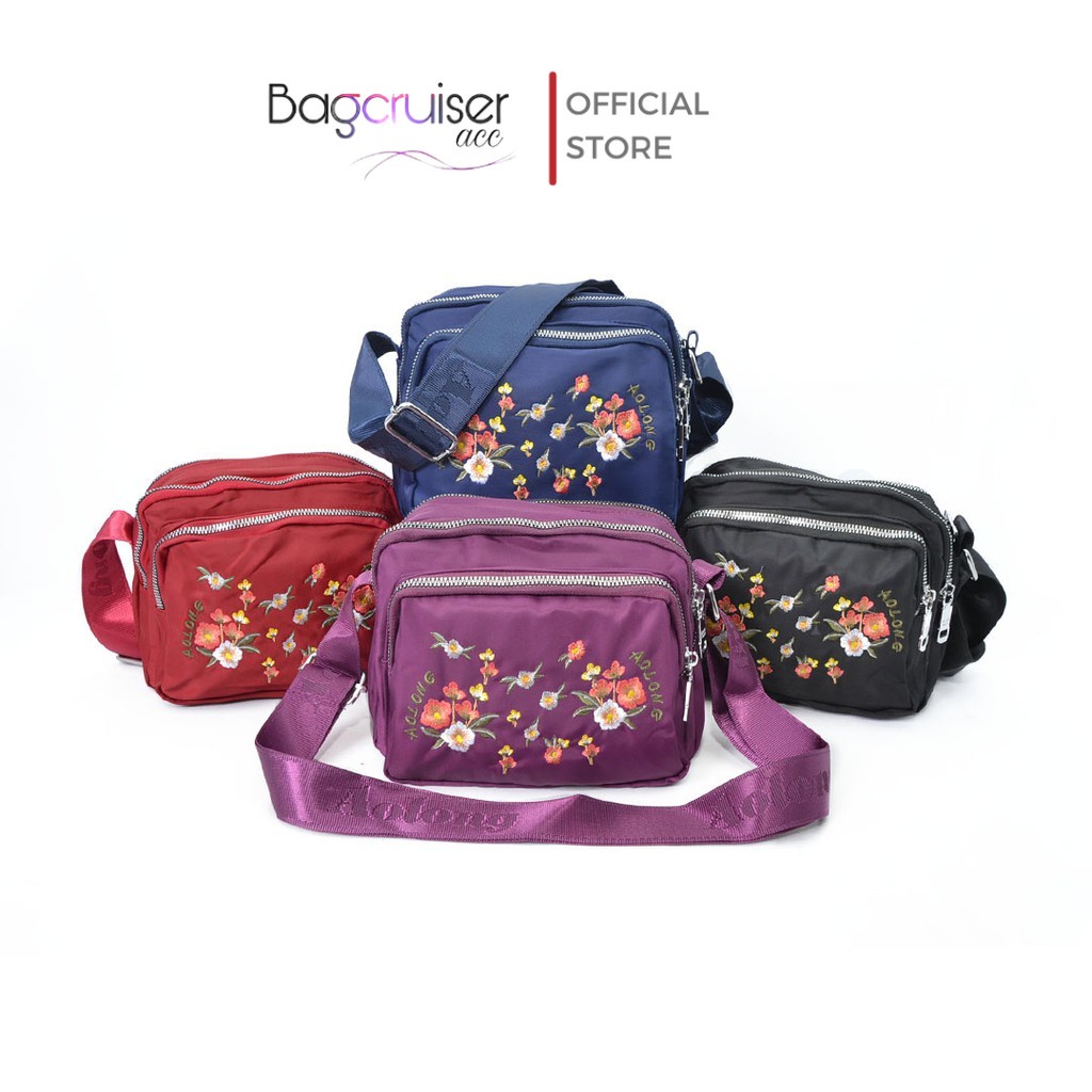 Tas Selempang Aolong Motif Bunga Wanita Import 6062