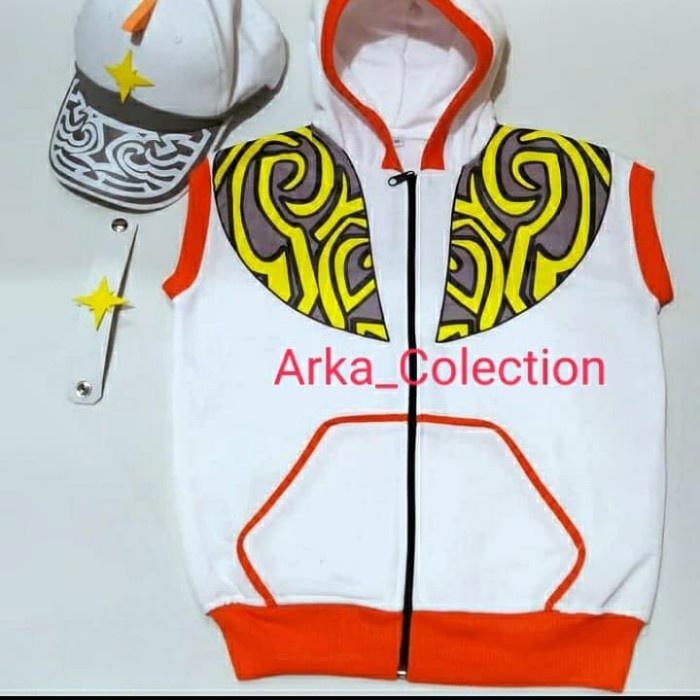 Kostum Boboiboy Solar (Rompi +Topi + gelang) ORIGINAL