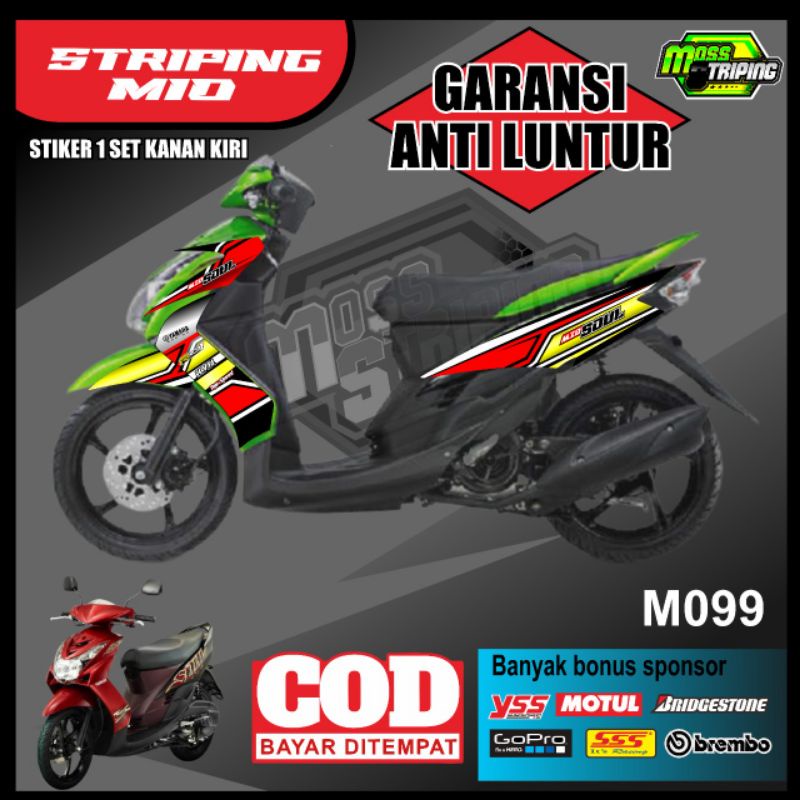 MASS Striping - Striping Sticker List Variasi Motor Yamaha Mio Soul Karbu old lama 2007 2008 2009 20