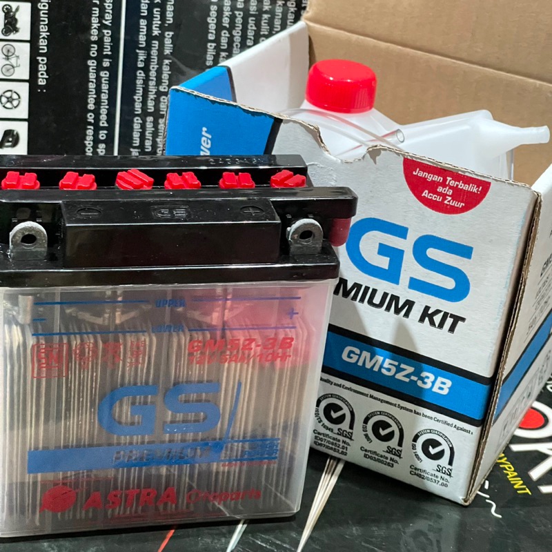 [ASLI GS ASTRA] AKI GM5Z3B BASAH GS ASTRA ACCU BASAH MIO SUPRA