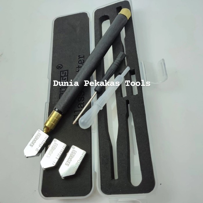 

Glass Cutter 1 Set Pisau Potong kaca 3 mata